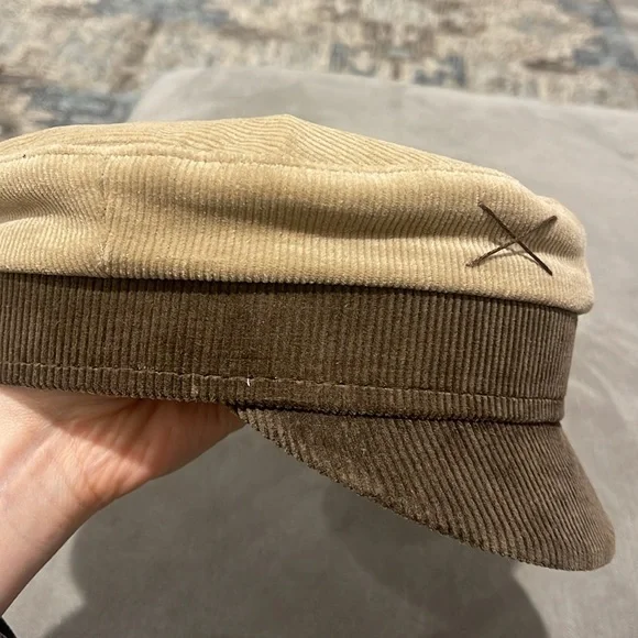 Ruslan Baginskiy Corduroy Brown and Tan Baker Boy Cap - Picture 4 of 6